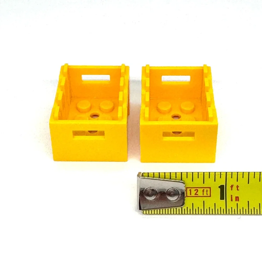 Lego Yellow Container Crate 3x4x1 2/3 Box Handholds Lot of 2 Piece 30150